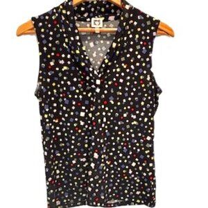 Anne Klein Sleeveless Work Top, Black, Size Small